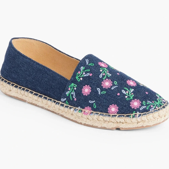 Women’s TALBOTS Izzy Embroidered Denim Flower Espadrilles. Size 8.5. - Picture 2 of 10